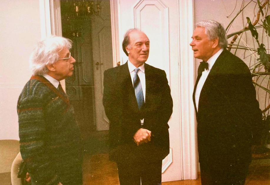 In conversation with Györgi Ligeti and Rector Dr. Moser 1989