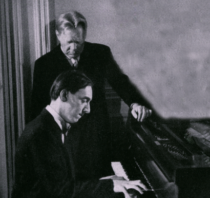 With his master Edwin Fischer 1947