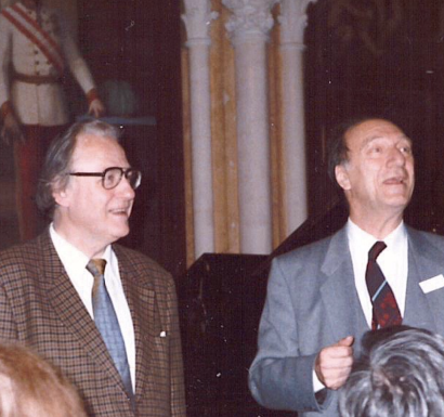 Jörg Demus-during a conference in Graz, Austria 1985