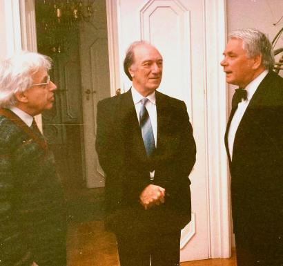 In conversation with Györgi Ligeti and Rector Dr. Moser 1989